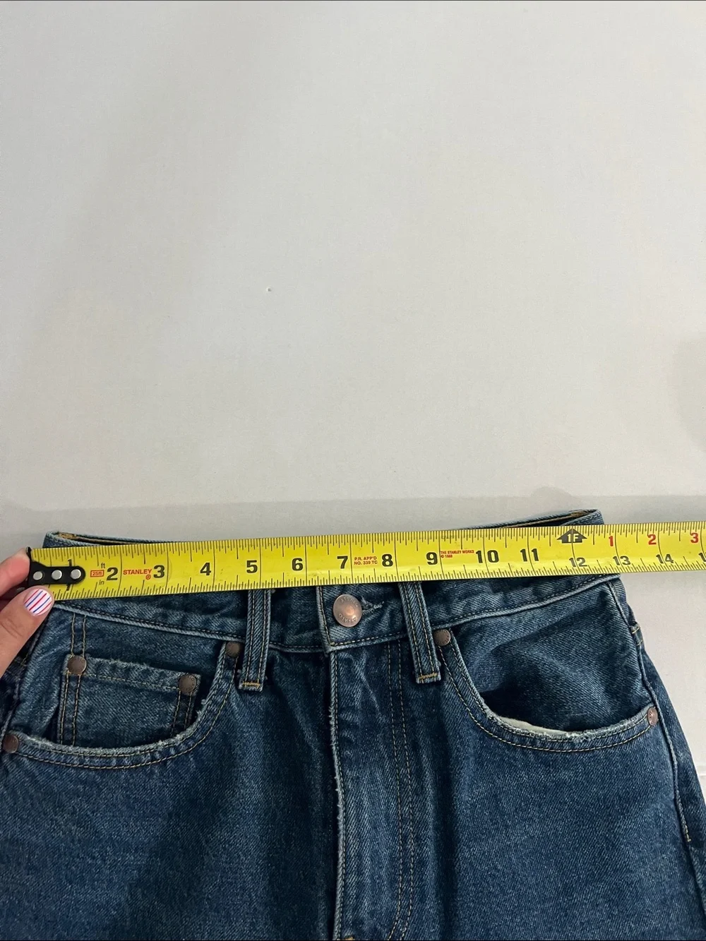 AFLALO NEW YORK BRONTË JEANS HIGH WAISTED TIGHT FIT FLARED JEANS RIGID DENIM 26 - Picture 11 of 16
